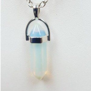 Opelite quartz necklace silver